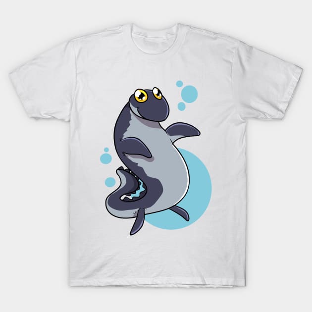 Cartoon Mosasaurus T-Shirt by Modern Medieval Design